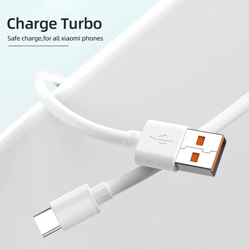 Original 120W USB Turbo Fast Charging Cable for Xiaomi Mi 17 15 14 13 12 11 6A 67W Type C Cable Redmi Note 10 9 8 7 Pro K70 Poco
