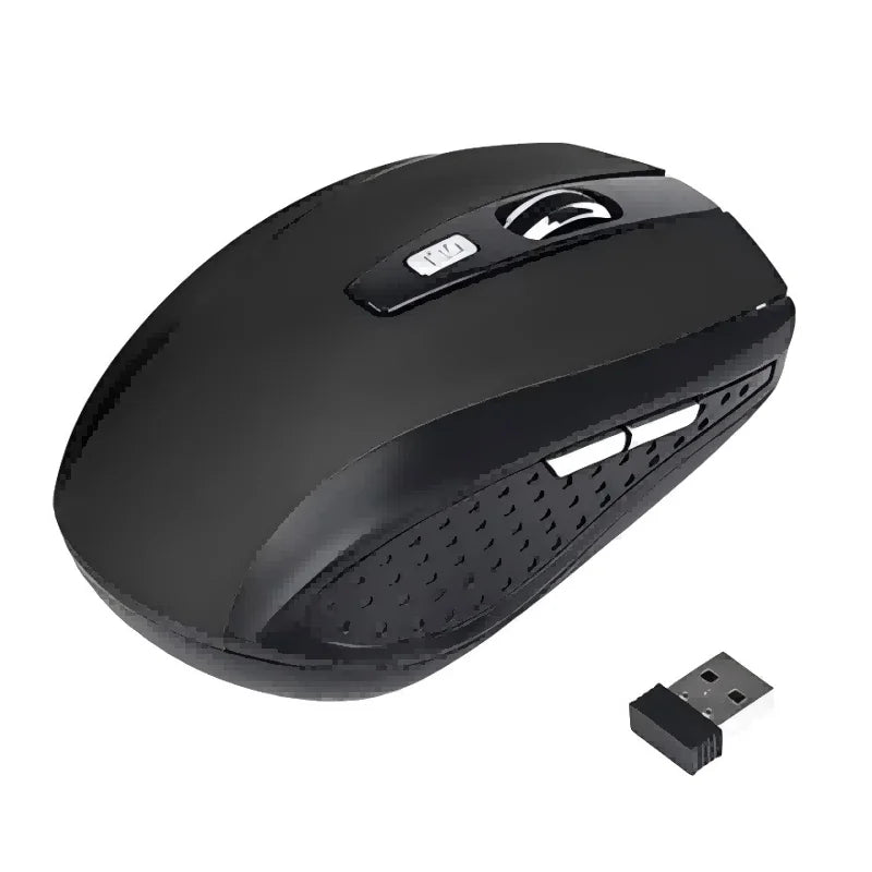 2.4G Wireless Black Mouse, Portable Battery-Powered Office Mouse, Supports Adjustable DPI, Suitable for Various Computers