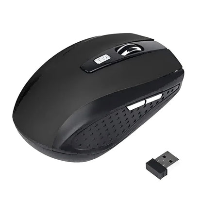 2.4G Wireless Black Mouse, Portable Battery-Powered Office Mouse, Supports Adjustable DPI, Suitable for Various Computers