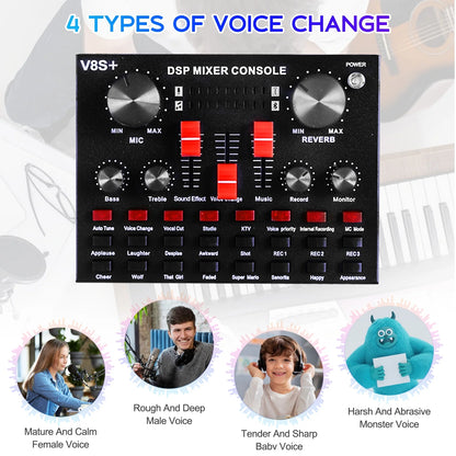 Ultimate Podcasting Microphone Bundle with V8 Sound Card - Perfect for Live Streaming and Studio Recording