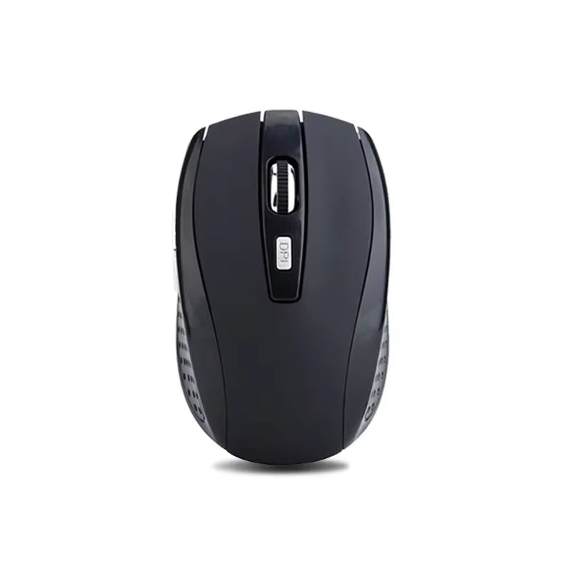2.4G Wireless Black Mouse, Portable Battery-Powered Office Mouse, Supports Adjustable DPI, Suitable for Various Computers