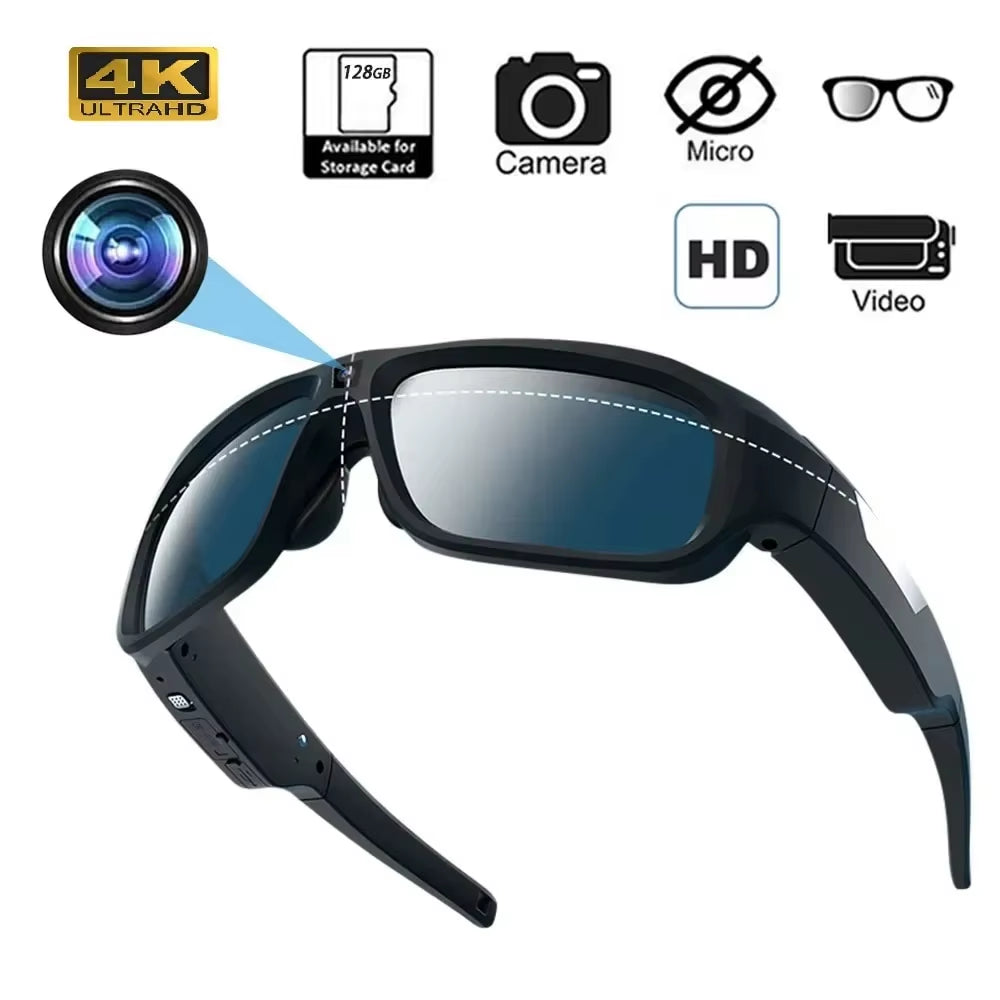 4K Ultra-Clear Camera Glasses Video Glasses Bike Surveillance Action Cam Sunglasses Outdoor Sports Camcorder