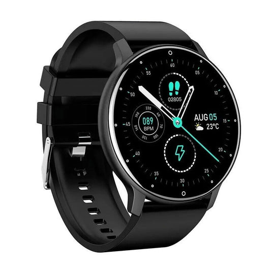 For Samsung Galaxy A51 5G Smart Watch, Fitness Tracker Watches for Men Women, IP67 Waterproof HD Touch Screen Sports, Activity Tracker with Sleep/Heart Rate Monitor - Black