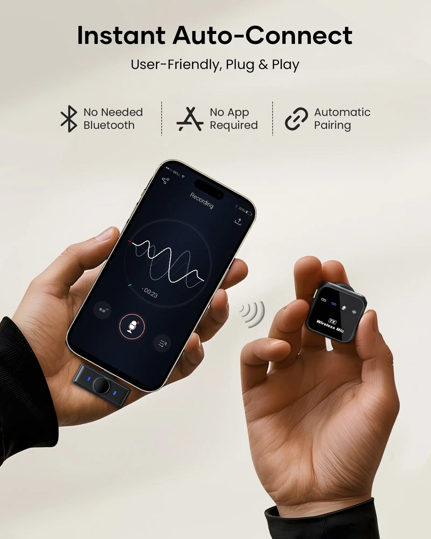 Mother'S Day Sale！Kukiho Wireless Lavalier Microphone for Iphone Ipad Android with Charging Case Audio Smartphone Audio Smartphone