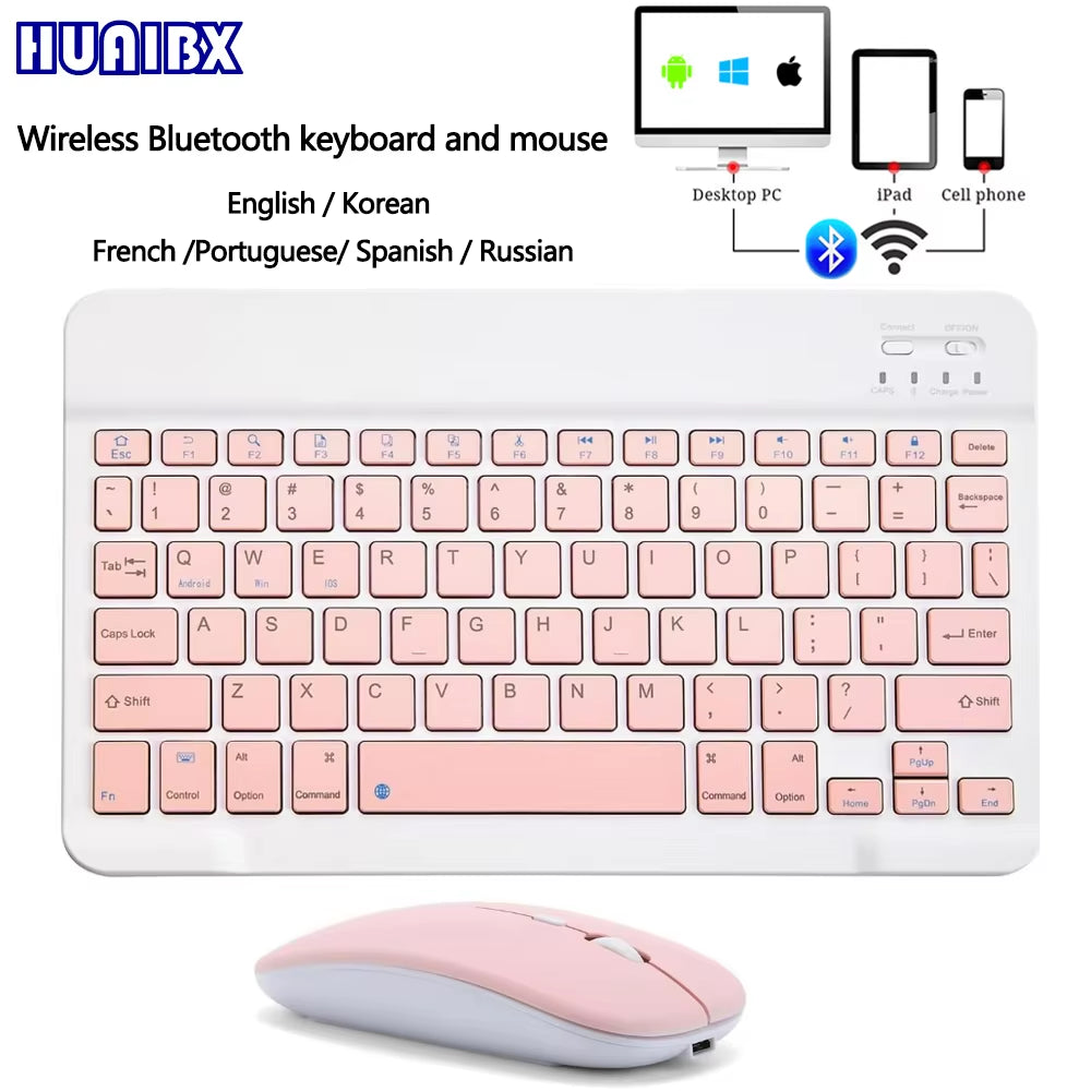 10 Lnch Wireless Bluetooth Mini Keyboard for Ipad Phone Tablet Portable Bluetooth Keyboard and Mouse for Samsung Xiaomi Android