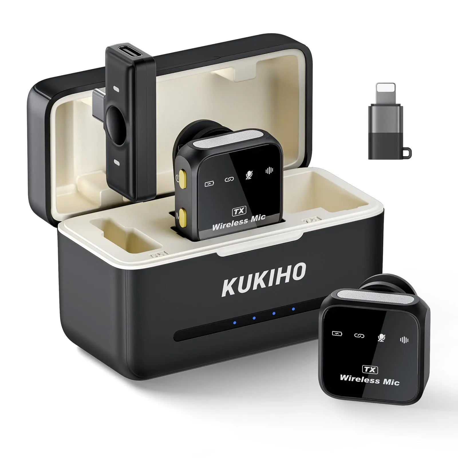 Mother'S Day Sale！Kukiho Wireless Lavalier Microphone for Iphone Ipad Android with Charging Case Audio Smartphone Audio Smartphone