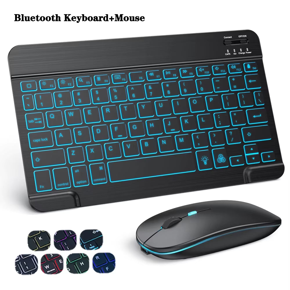 10 Lnch Wireless Bluetooth Mini Keyboard for Ipad Phone Tablet Portable Bluetooth Keyboard and Mouse for Samsung Xiaomi Android