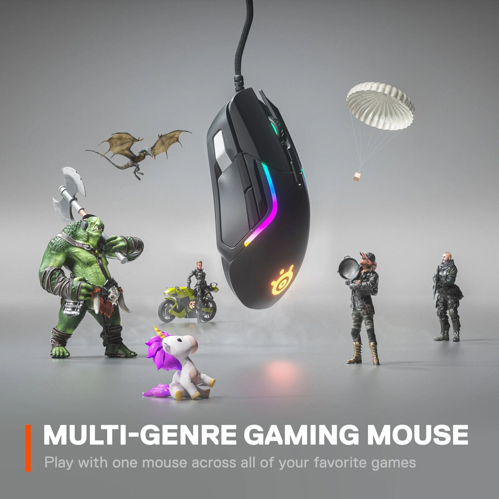 Rival 5 Gaming Mouse with 9 Programmable Buttons and 18K CPI Truemove Air Optical Sensor