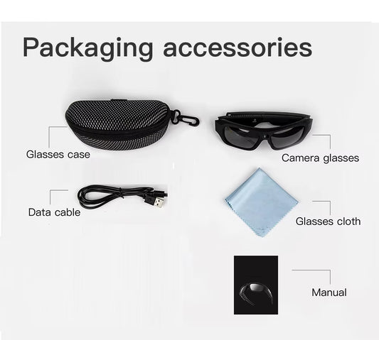 4K Ultra-Clear Camera Glasses Video Glasses Bike Surveillance Action Cam Sunglasses Outdoor Sports Camcorder
