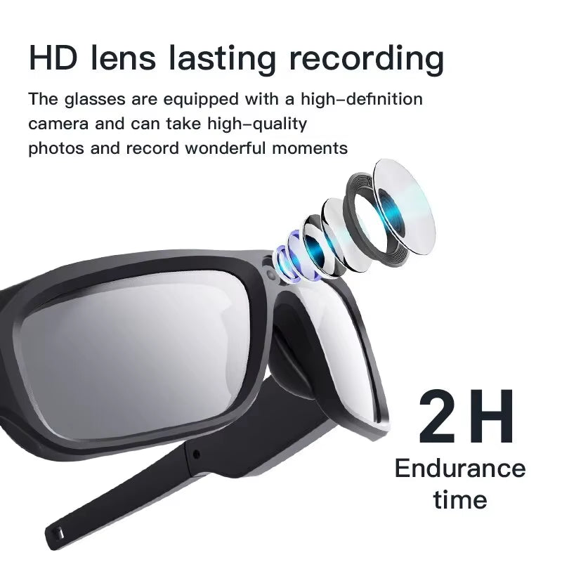 4K Ultra-Clear Camera Glasses Video Glasses Bike Surveillance Action Cam Sunglasses Outdoor Sports Camcorder