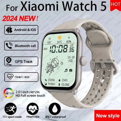For Xiaomi Watch 5 Global Version Men Women HD AMOLED Screen Heart Rate Bluetooth Call GPS Track Waterproof Sports Smart Watch
