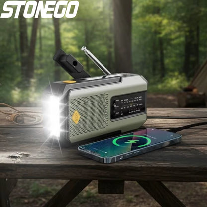 Emergency Radio Solar Power Hand Crank Radio Global Receiver High Quality LED Torch Reading Light SOS Alarm 2000Mah